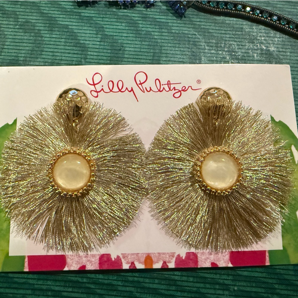 Lilly Pulitzer Metallic Gold Fringe Earrings